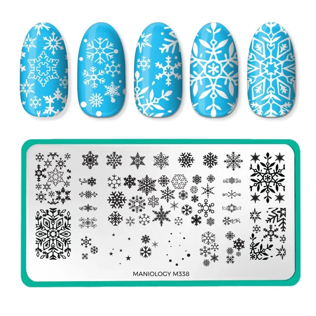 Maniology nail stamping plate m338 Snow Day