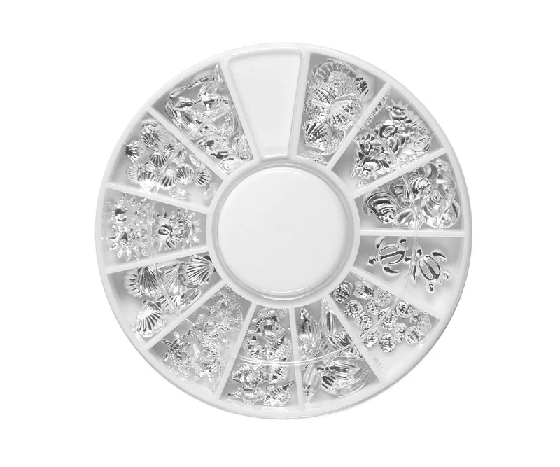 Nailart Display Muscheln silber