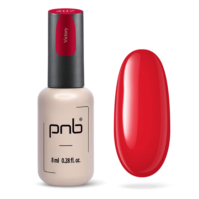 PNB red gel nail polish 207 Victory