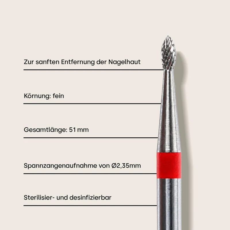 Nagelfräser Nagelhautentferner Bit Flamme fein