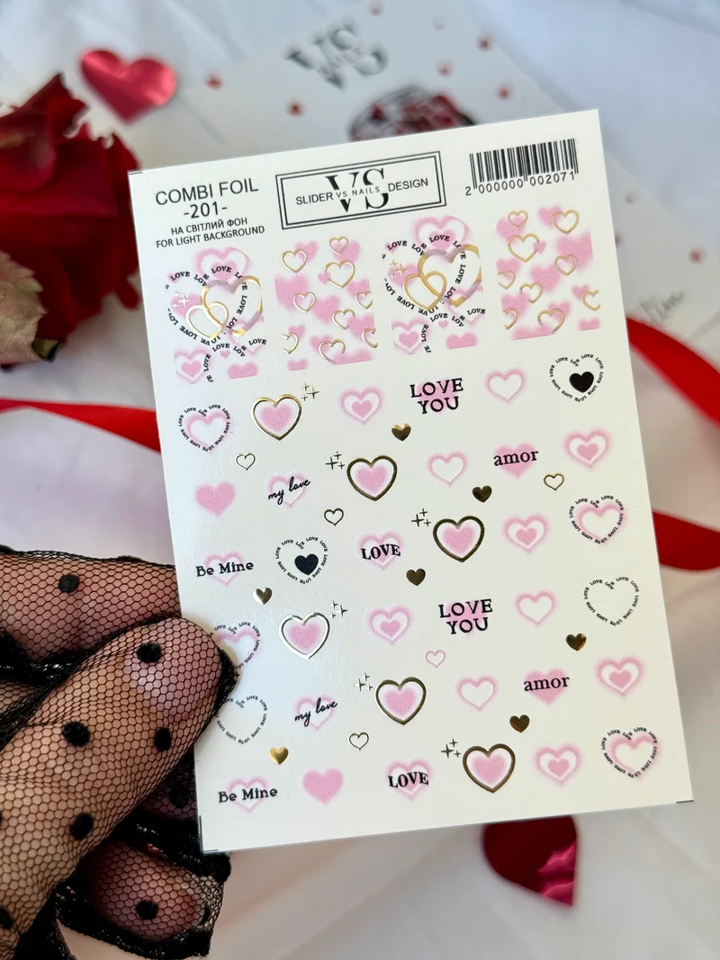 Slider mit Folie (Wasserlösliche Aufkleber) von VS Nails 201 COMBI FOIL