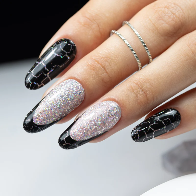 158 Black - Crackle Gel Polish OHNE HEMA 8ml MOLLY Nails