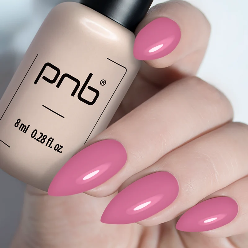 PNB pink gel nail polish 380 Coral Sin