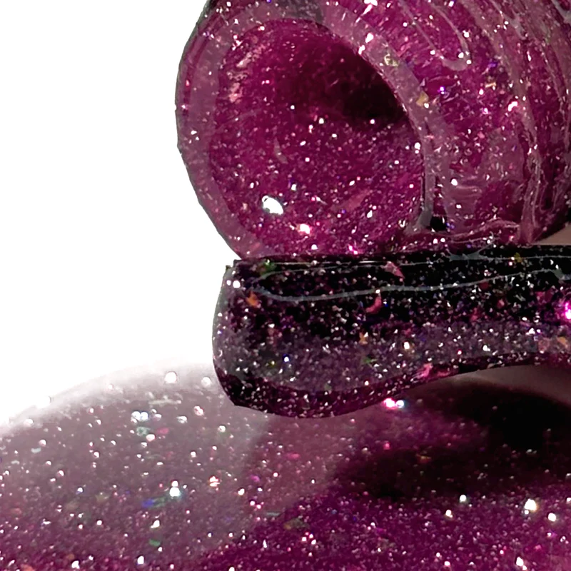 PNB pink glitter gel nail polish 373 Uncontrollable Desire