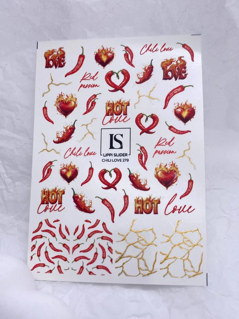 Slider "Chilli Love" 279 (Wasserlösliche Aufkleber) von Lippi Slider