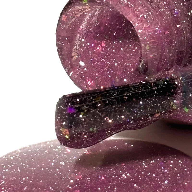 PNB pink glitter gel nail polish 372 Tempting Pink