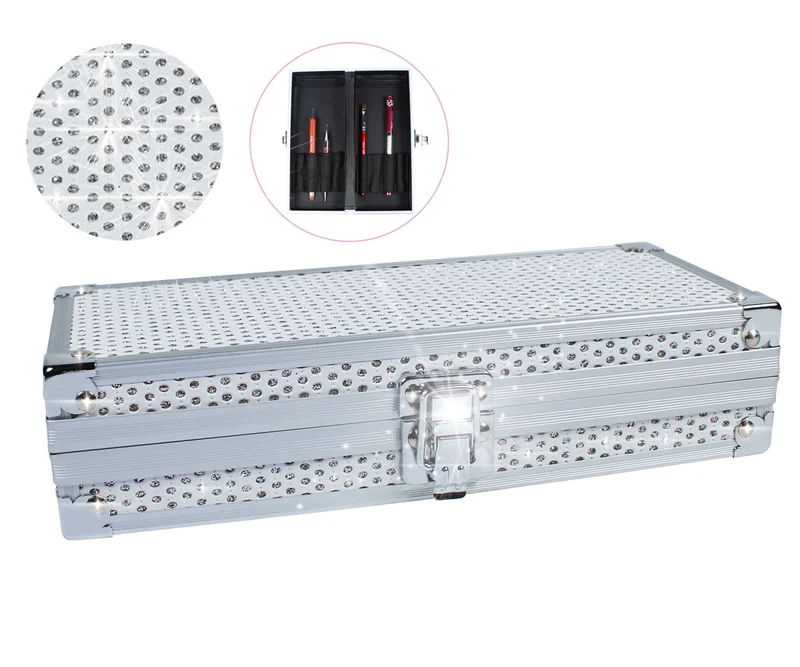 Pinselbox Weiß/Silber