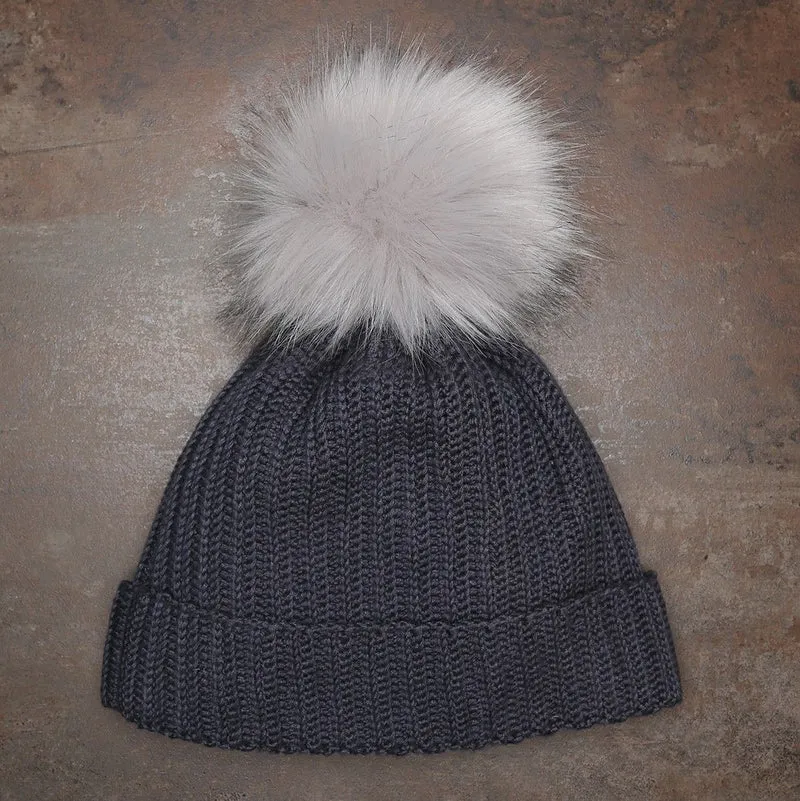 Pompom, Grau, Large/13 cm