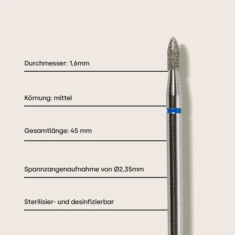 Nagelfräser Diamant Bit Flamme medium