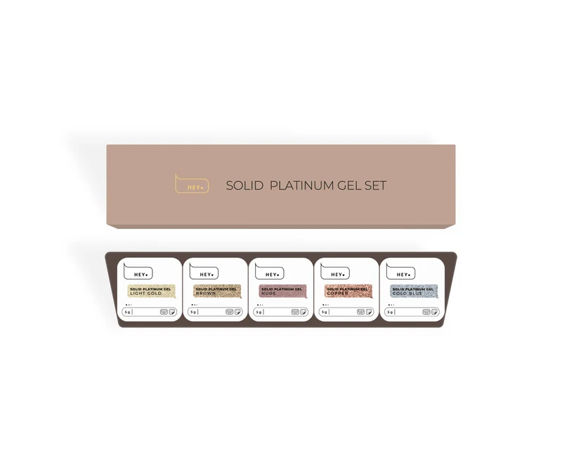 Solid Platinum Art Gel - Collection Set (5x5g) HEYLOVE