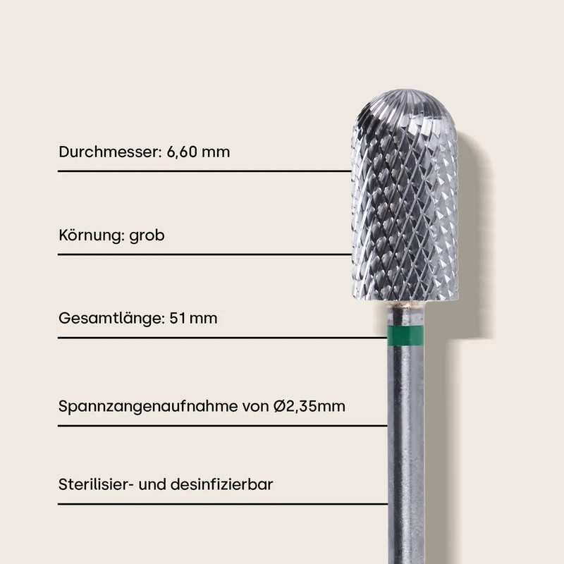 Nagelfräser Hartmetall-Bit grob