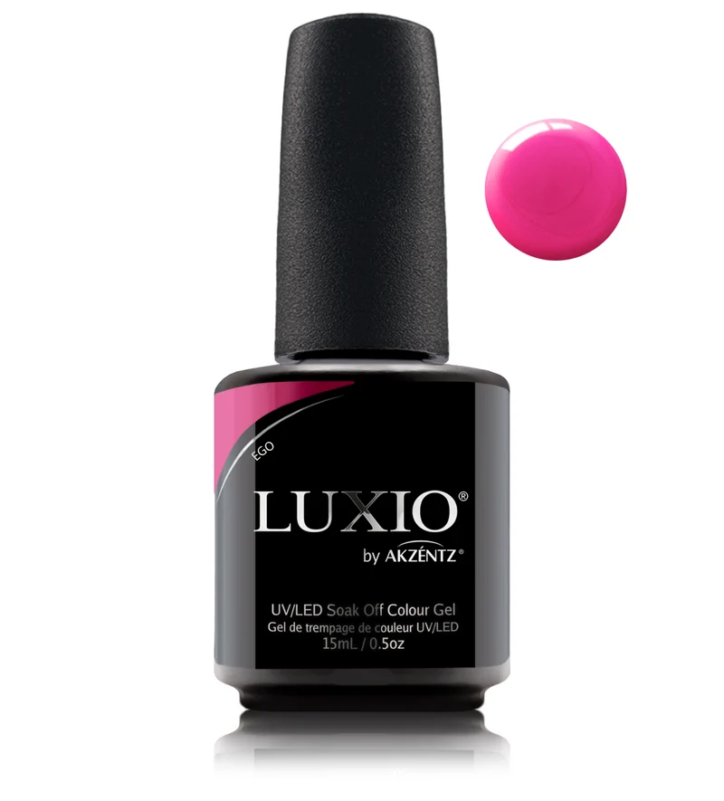 Luxio Ego Pink gel nail polish with shimmer