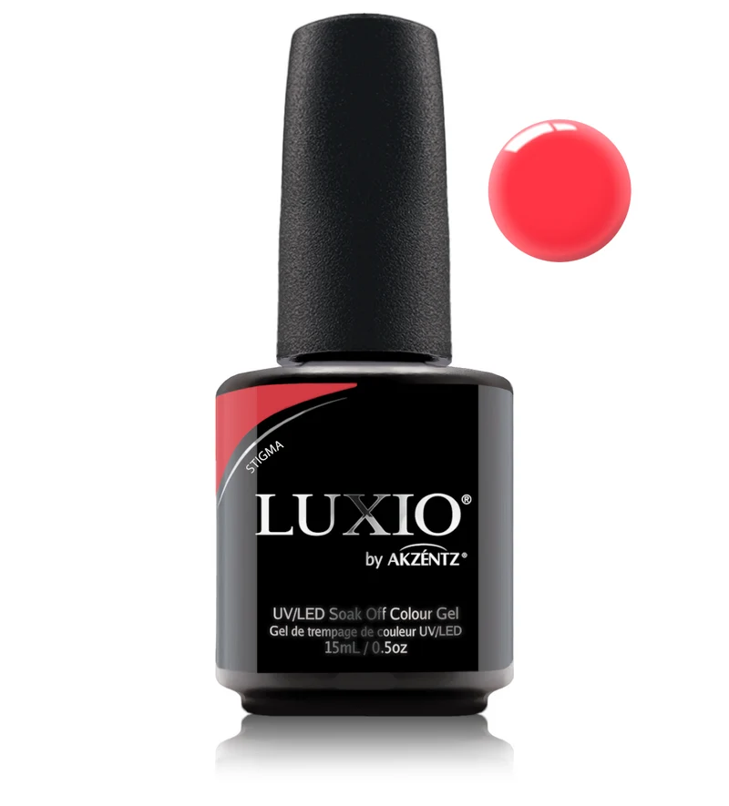 Luxio Stigma Neon red gel nail polish