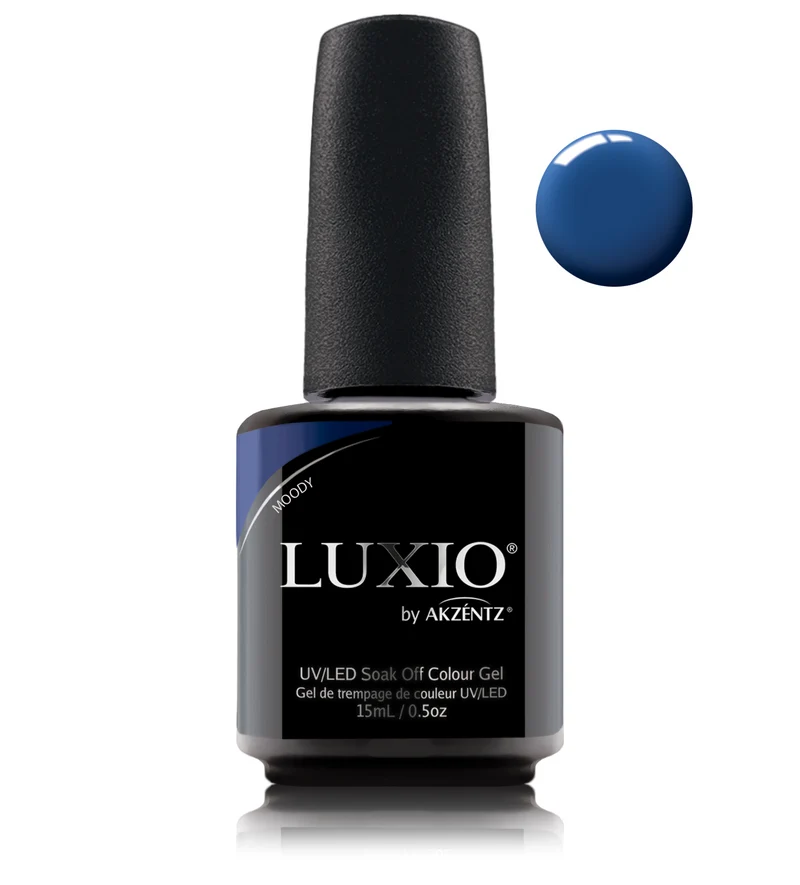Luxio Moody Jewel blue gel nail polish