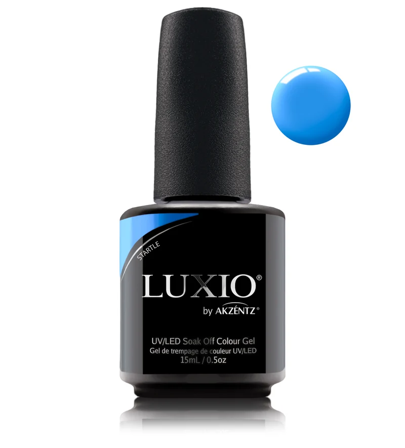 Luxio Startle Bright blue gel nail polish