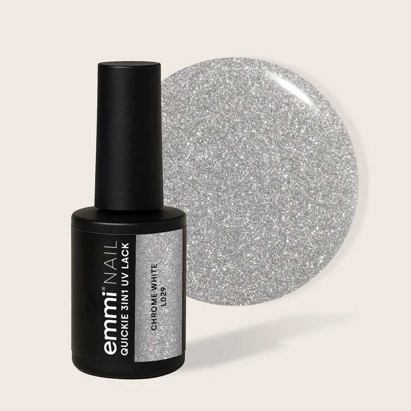 3-in-1 UV-Nagellack Quickie Chrome White 7,5ml | L029