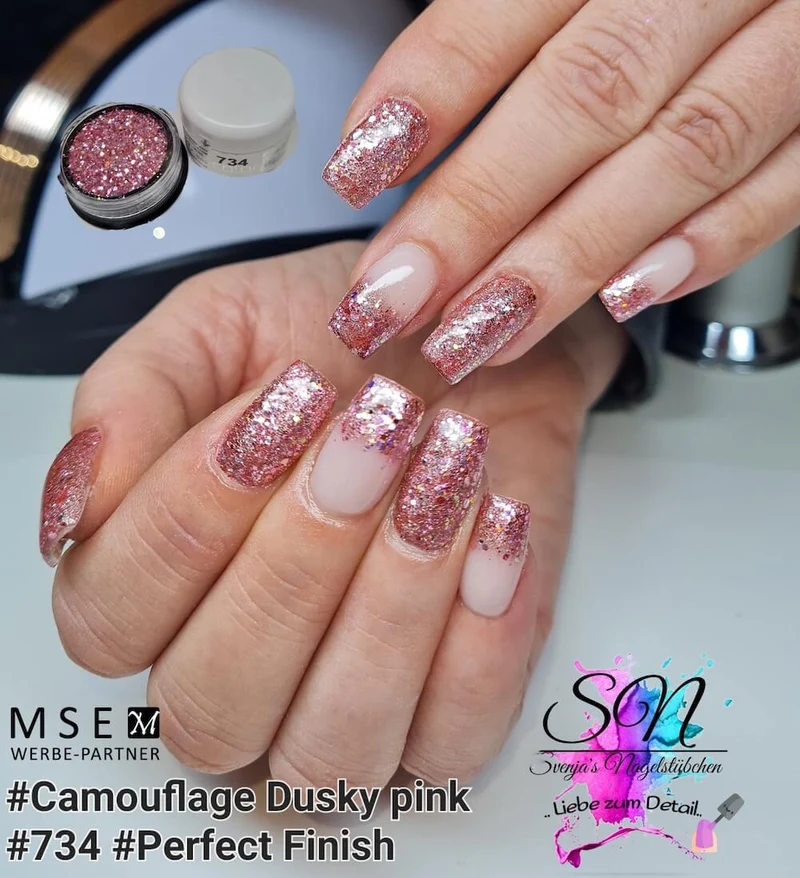 #734 Premium-GLITTER Gel 5ml Rosa