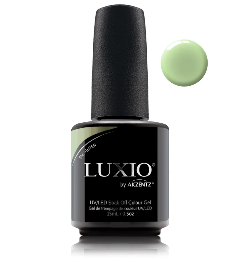 Luxio Enlighten Pistachio green gel nail polish