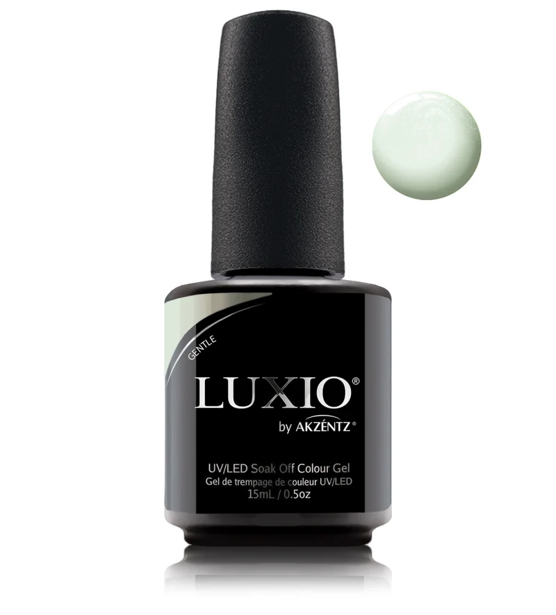 Luxio Gentle Green shimmer gel nail polish