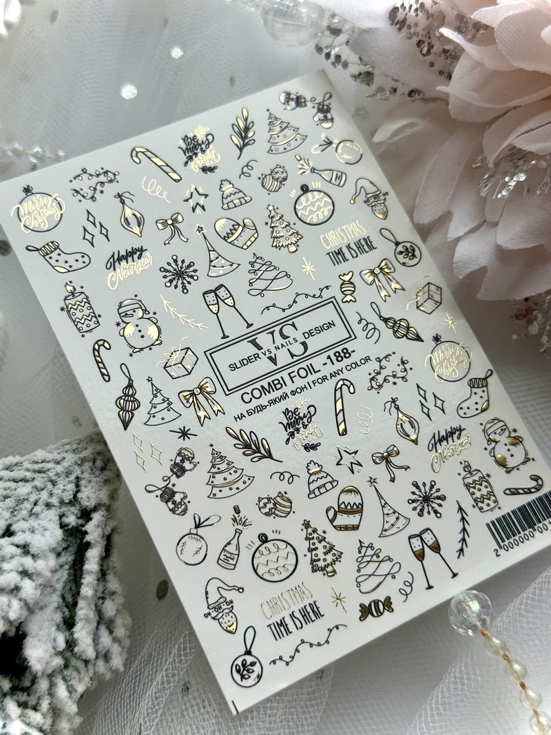 Slider mit Folie (Wasserlösliche Aufkleber) von VS Nails 188 COMBI FOIL