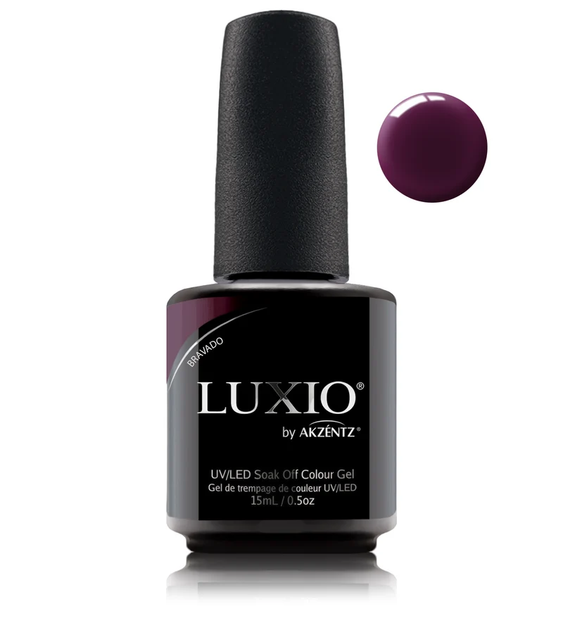 Luxio Bravado Plum gel nail polish