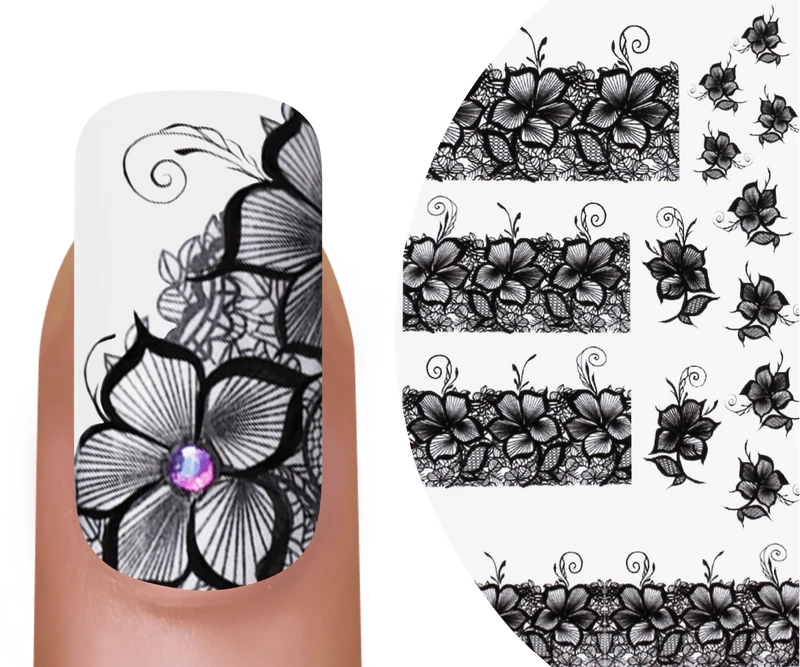 Watertattoo Black Flowers 4