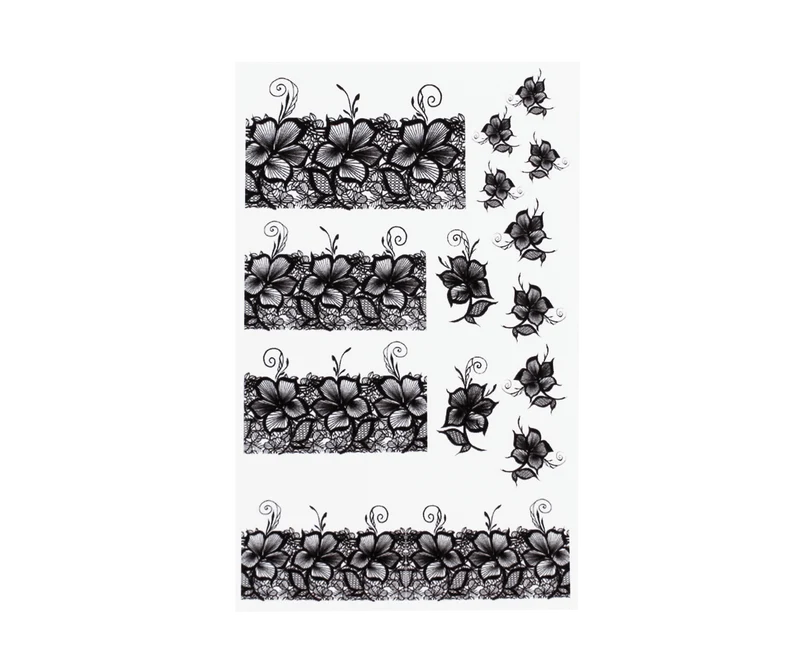 Watertattoo Black Flowers 4