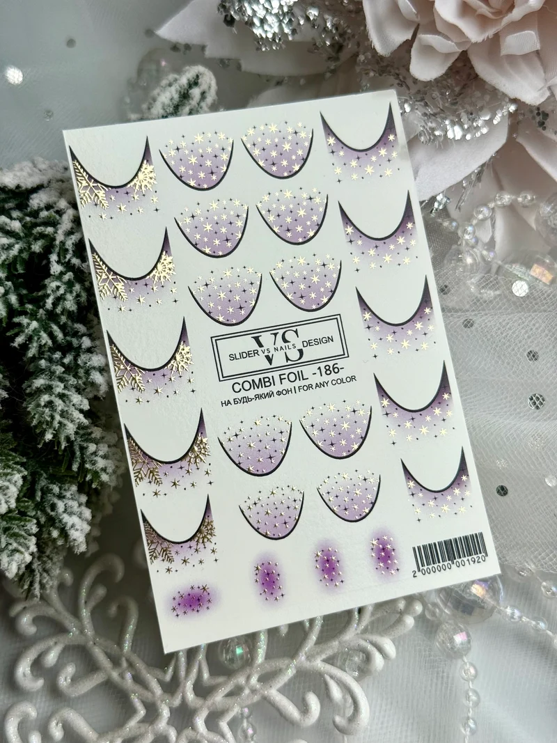 Slider mit Folie (Wasserlösliche Aufkleber) von VS Nails 186 COMBI FOIL