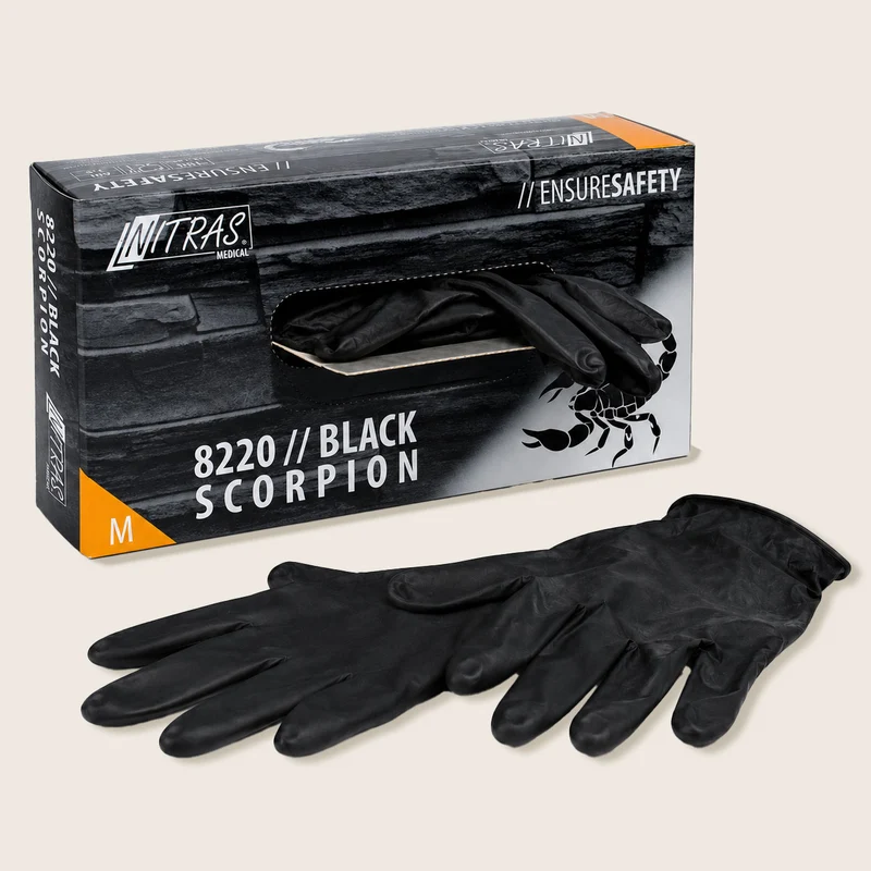 Latex-Handschuhe puderfrei 100St. schwarz, Gr. M
