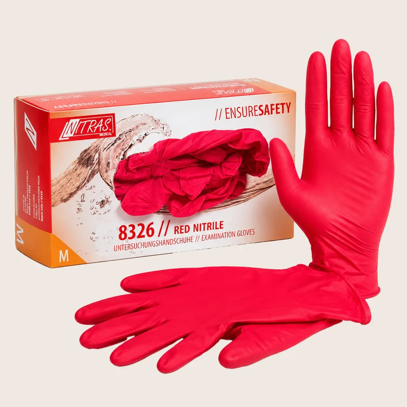 Nitril-Handschuhe puderfrei 100 St. rot, Gr. M