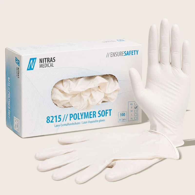 Latex-Handschuhe puderfrei 100St. weiss, Gr. S