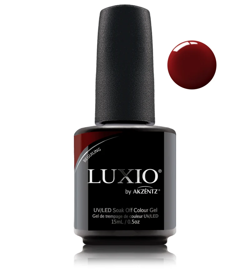 Luxio Beguiling Rich red gel nail polish