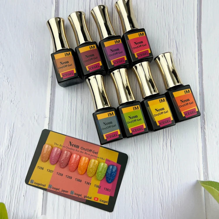ICEGEL Neon Flash on / off gel polish 1356-1363