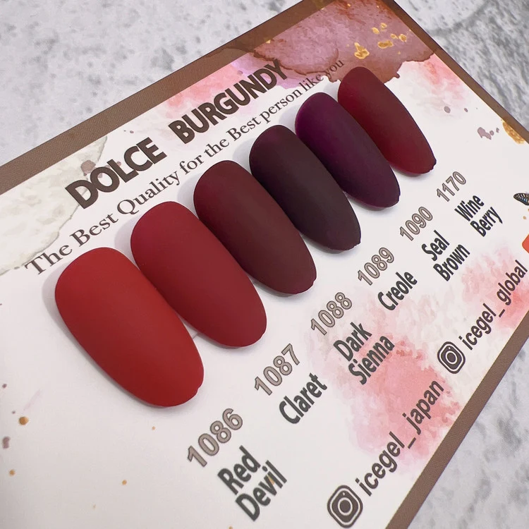 ICEGEL Dolce Burgundy red gel polish 1086-1170