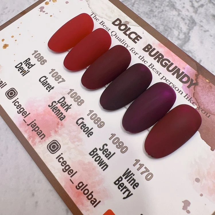 ICEGEL Dolce Burgundy red gel polish 1086-1170