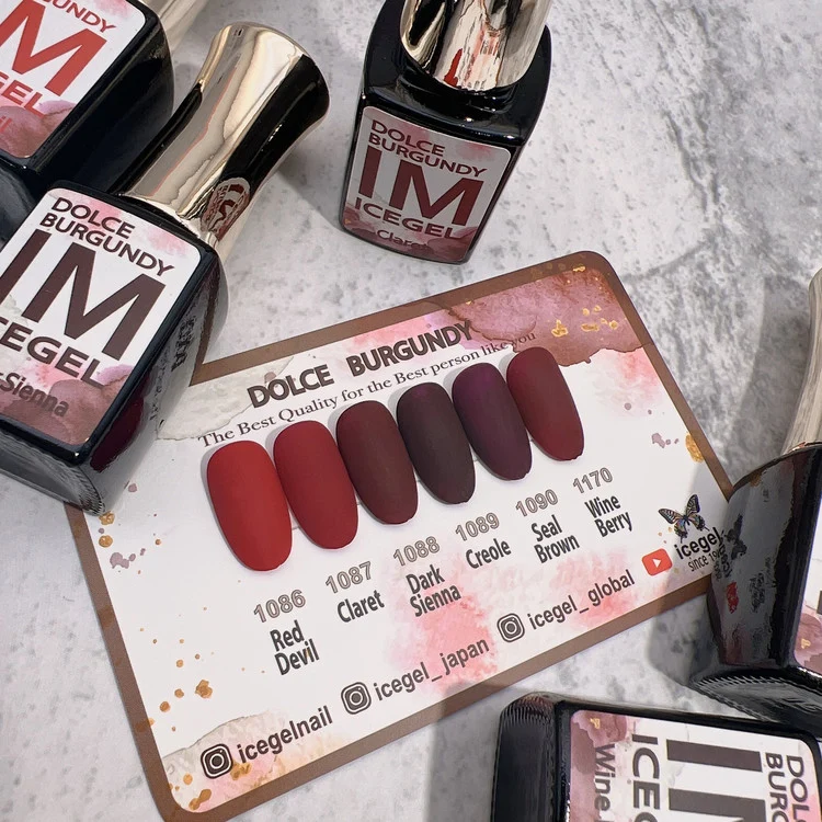 ICEGEL Dolce Burgundy red gel polish 1086-1170