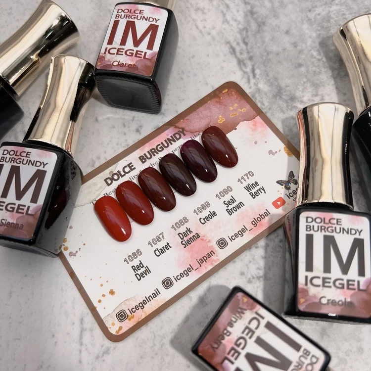 ICEGEL Dolce Burgundy red gel polish 1086-1170