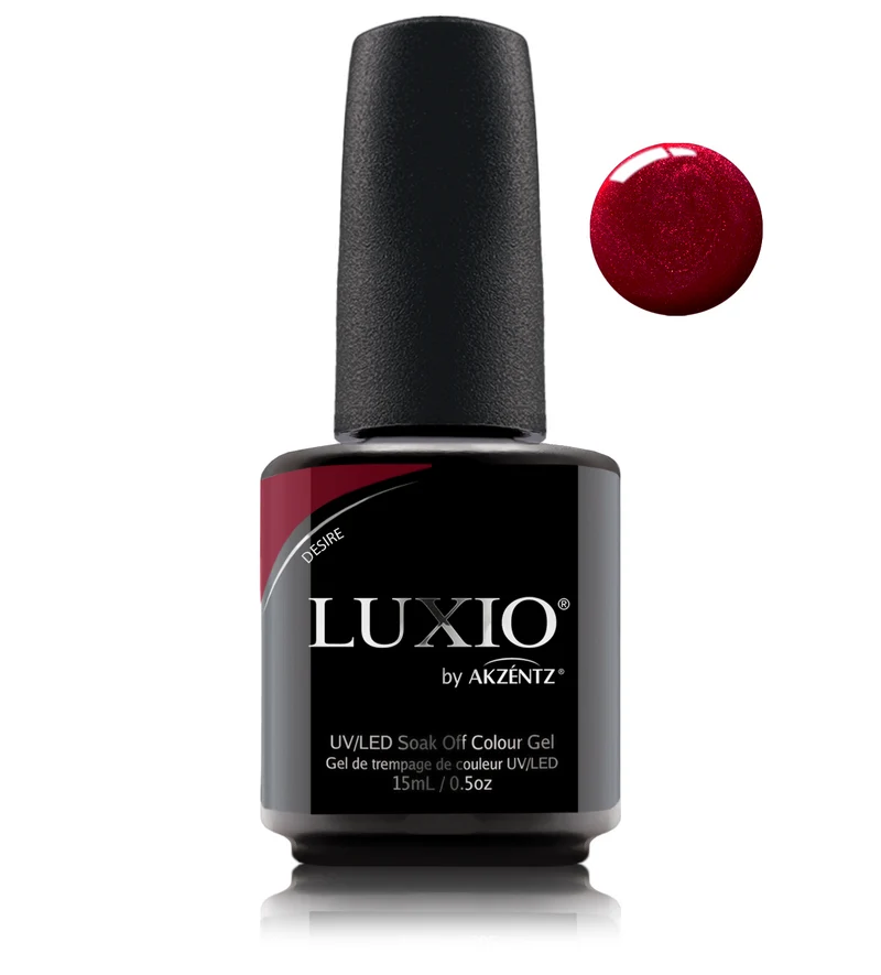 Luxio Desire Sparkle Red gel nail polish