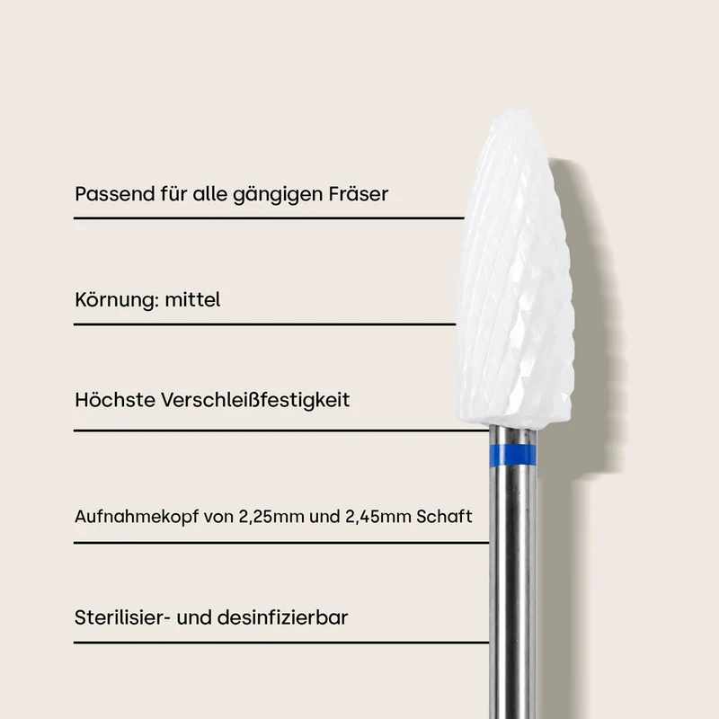 Nagelfräser Keramik-Bit medium