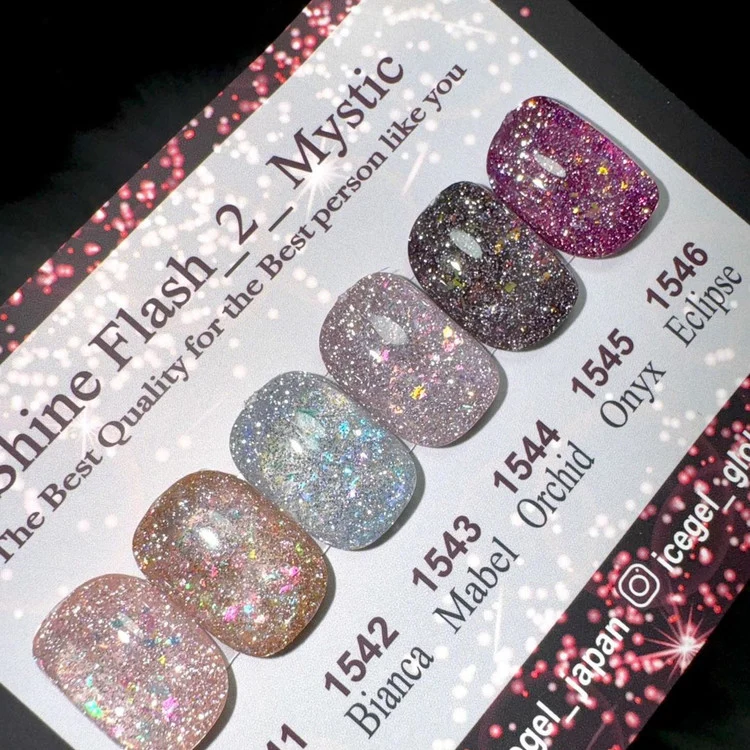 ICEGEL Shine Flash on / off Mystic gel polish 1541-1546