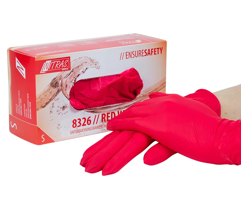 Nitril-Handschuhe puderfrei 100 St. rot, Gr. S