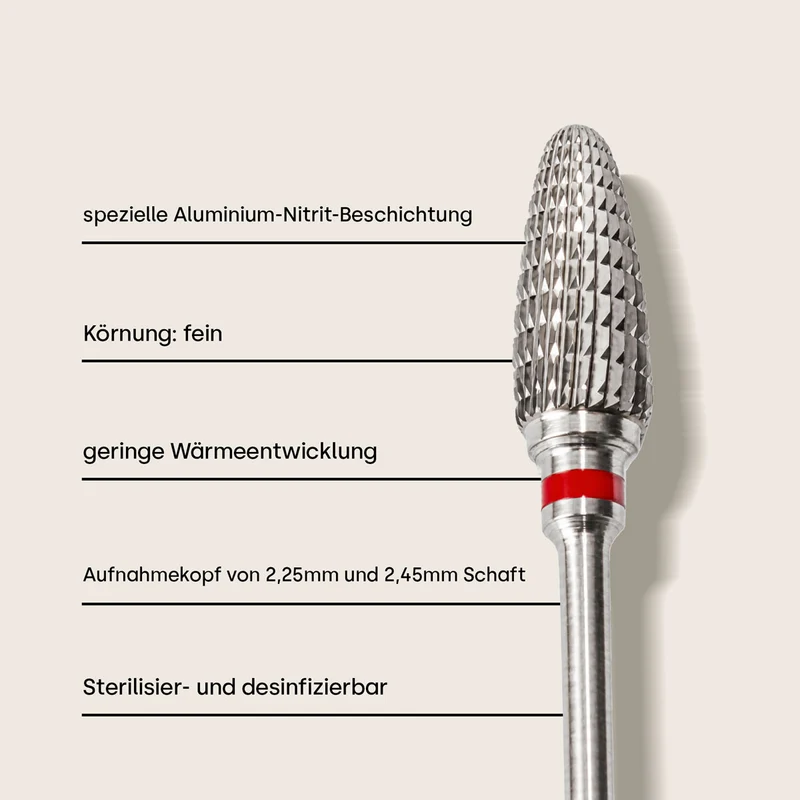 Nagelfräser Hartmetall Bit-Tropfenform fein