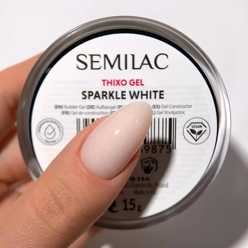 Sparkle White - Thixo Builder Gel 15ml SEMILAC