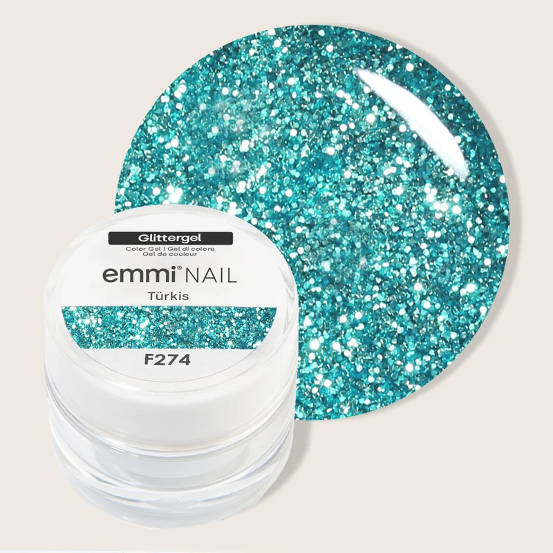 Glitter Farbgel Türkis 5ml | F274
