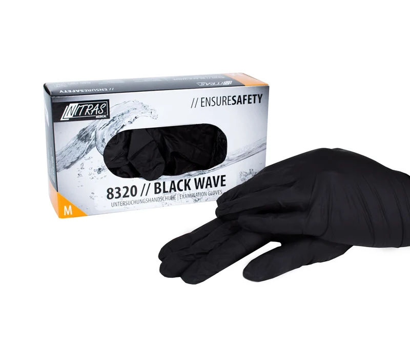 Nitril-Handschuhe puderfrei 100 St. schwarz, Gr. M
