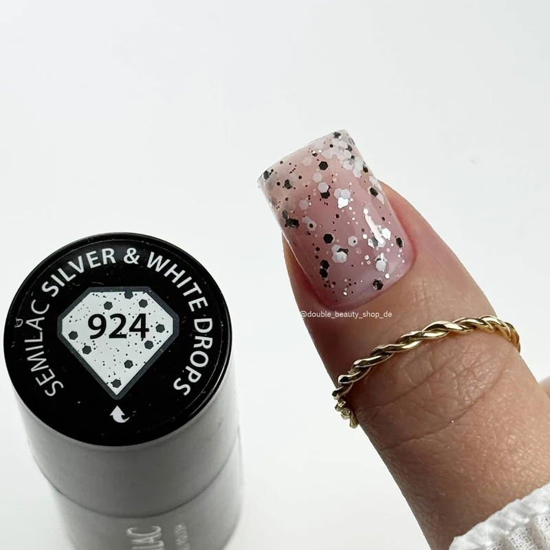 924 Silver & White Drops - UV Nagellack 7ml Semilac