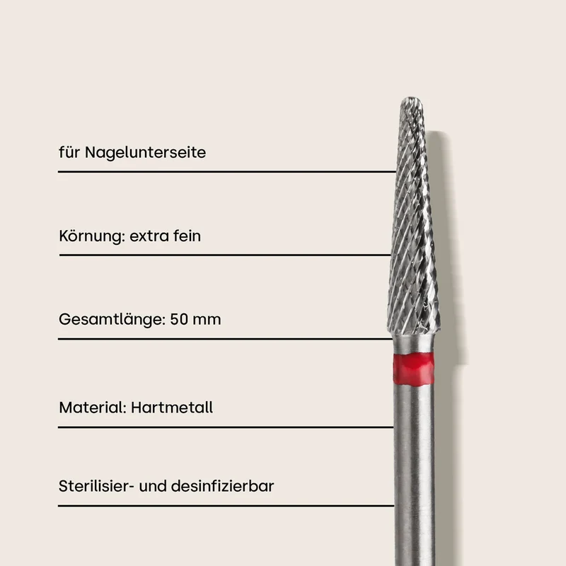 Nagelfräser Hartmetall-Bit Kegelform extra fein
