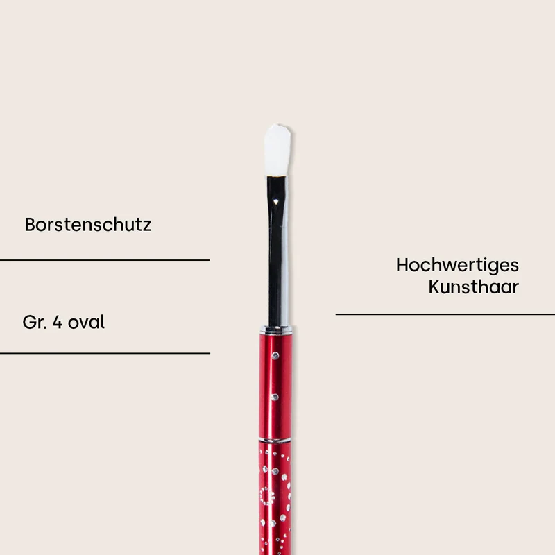 Strasspinsel rot Gr. 4, oval