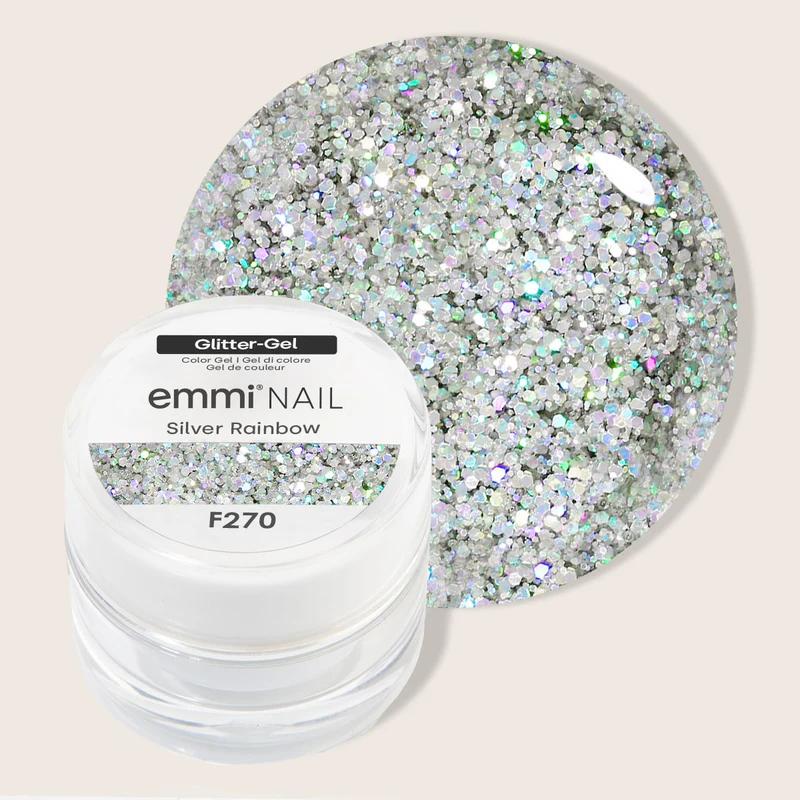 Glitter Farbgel Silver Rainbow 5ml | F270