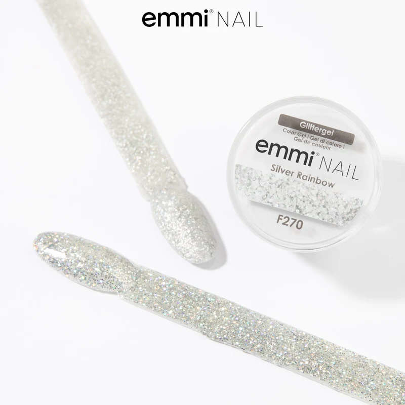 Glitter Farbgel Silver Rainbow 5ml | F270